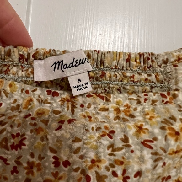 Madewell Hopewell Puff-Sleeve Crop Top in Cottage Garden - Picture 9 of 11